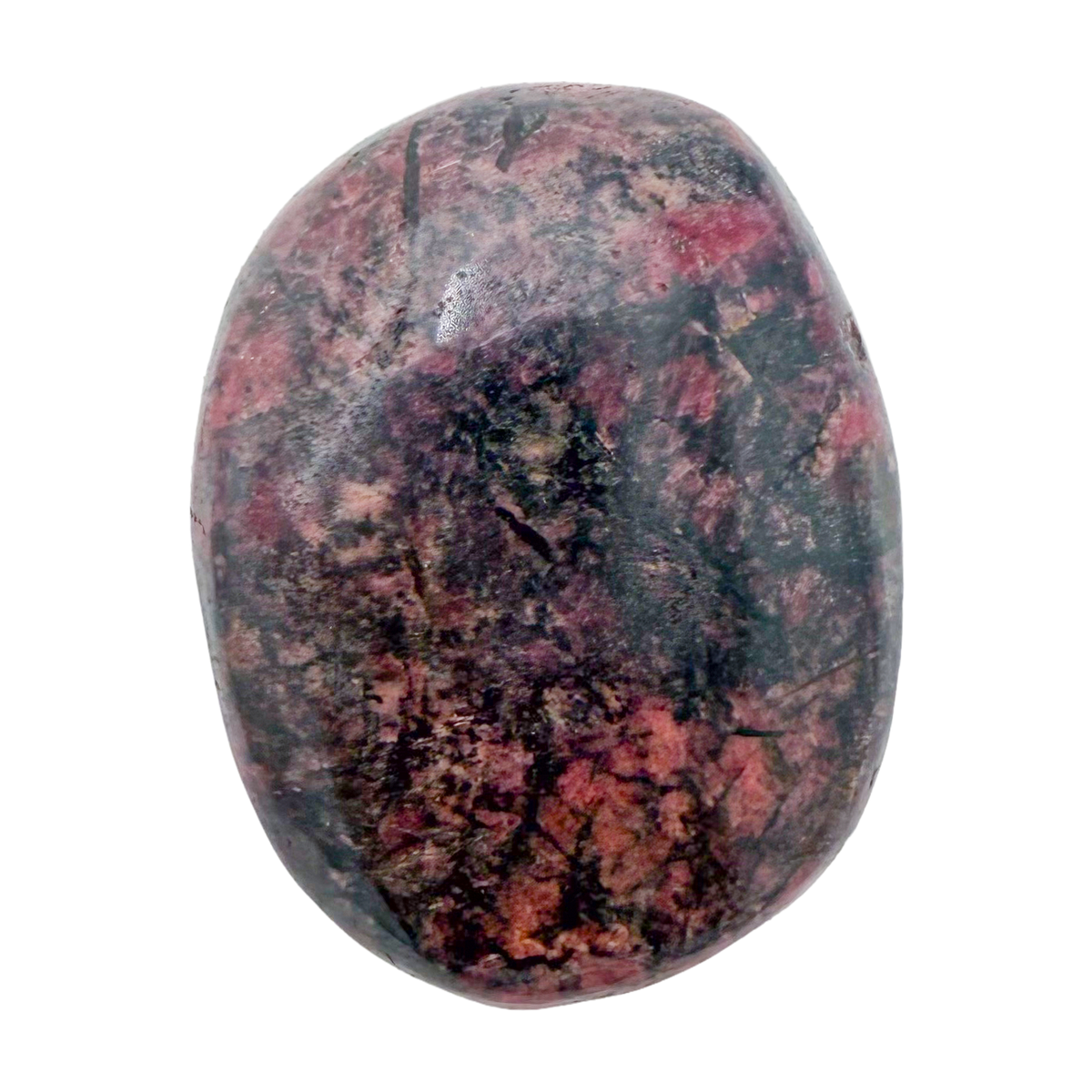 Rhodonite polished free form from Zimbabwe, alternate view