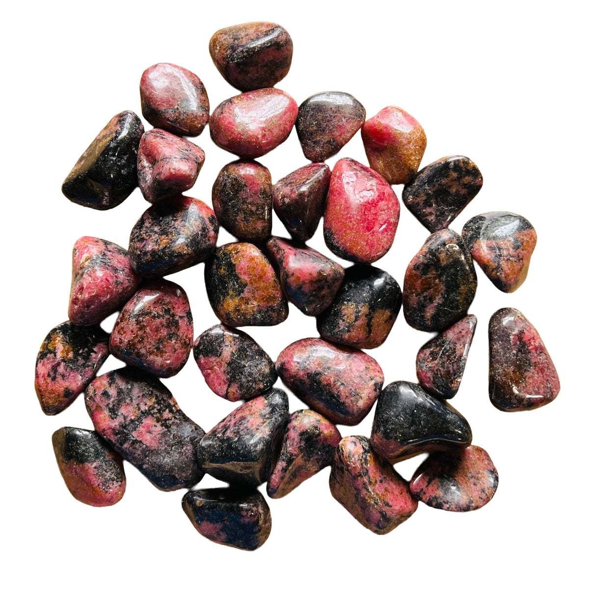 Rhodonite Tumbled Stones - Midlands, Zimbabwe