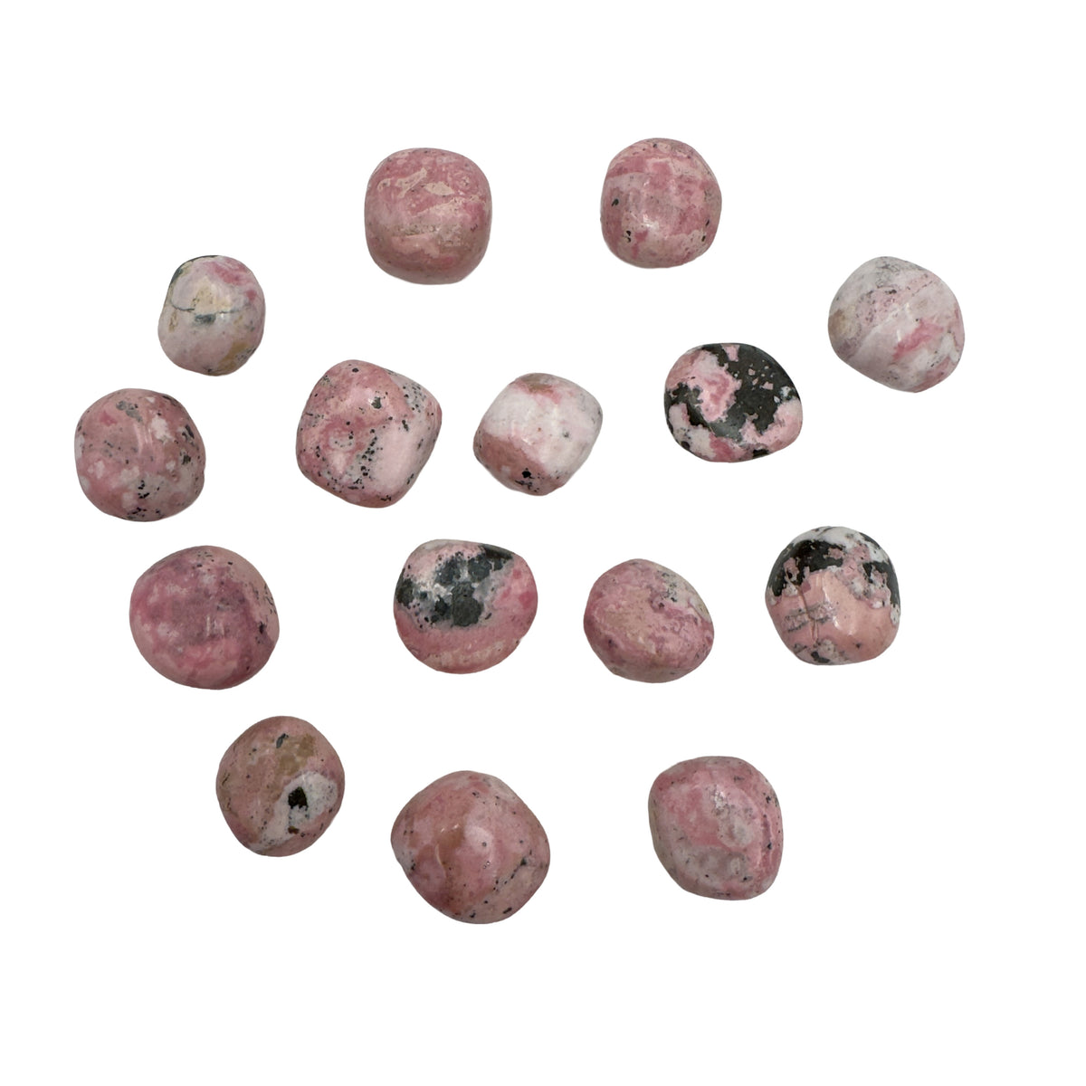 Second view of Rhodonite Hand Polished Stones, AA grade, 1 to 1.50 inch, from Ancash, Peru