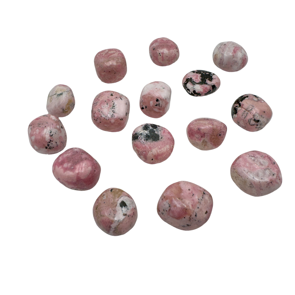 Third view of Rhodonite Hand Polished Stones, AA grade, 1 to 1.50 inch, from Ancash, Peru