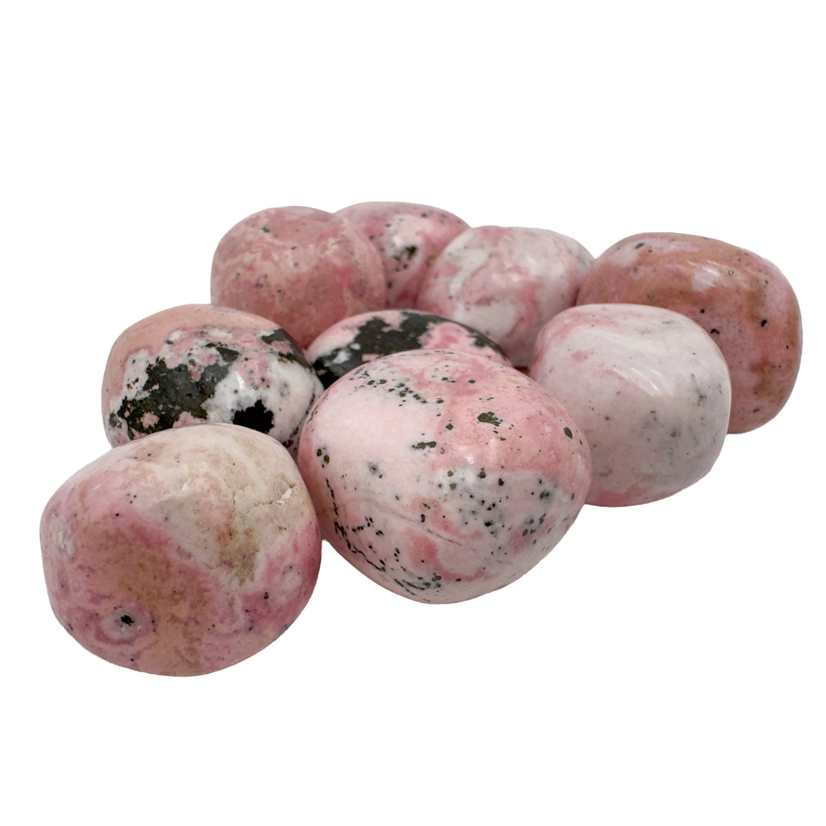 Rhodonite Hand Polished Stones, AA grade, 1 to 1.50 inch, from Ancash, Peru