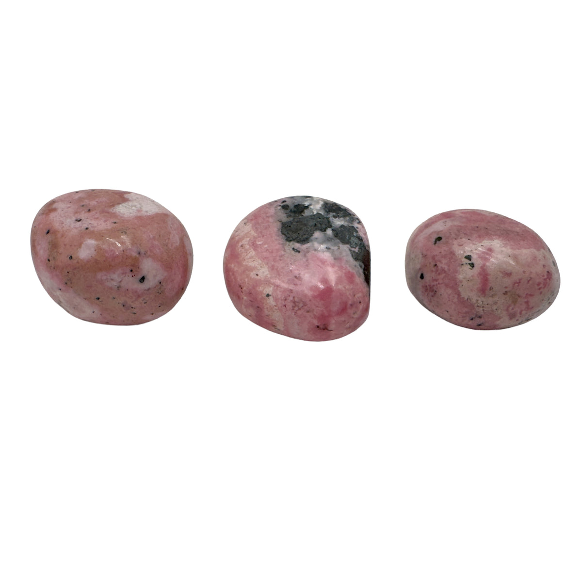 Ninth view of Rhodonite Hand Polished Stones, AA grade, 1 to 1.50 inch, from Ancash, Peru