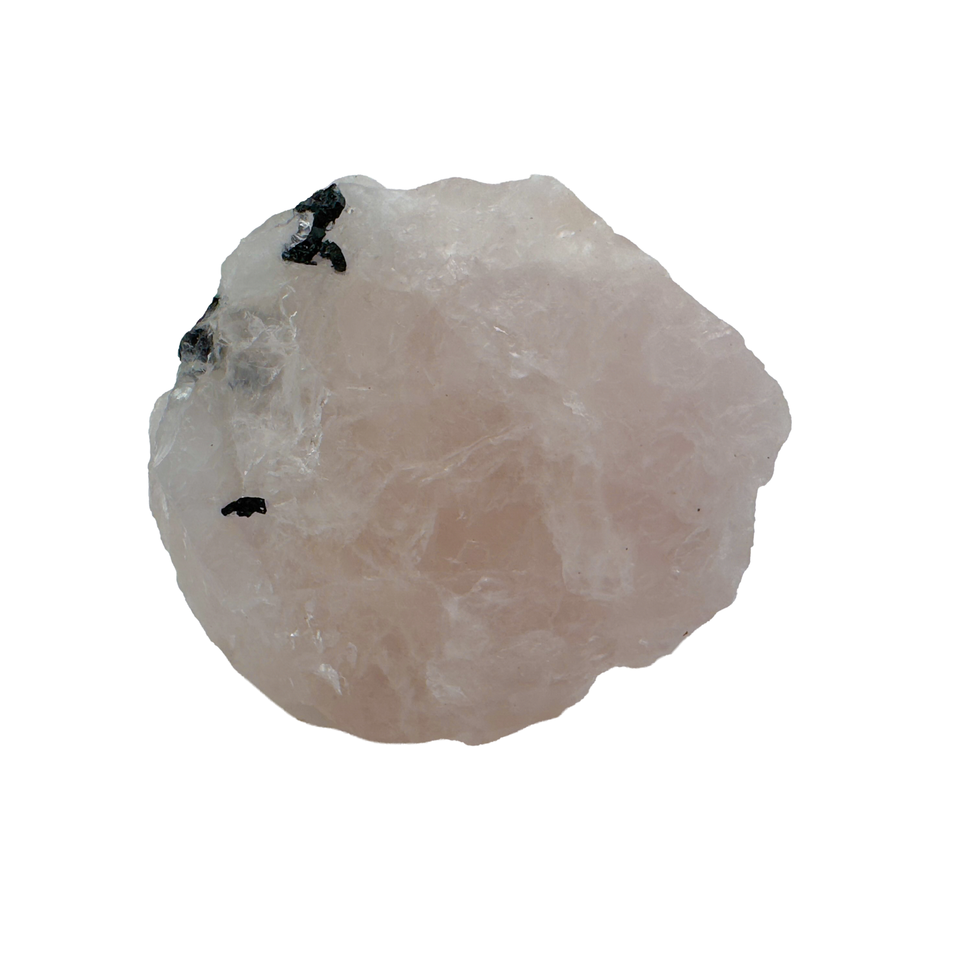 Rose Quartz with Black Tourmaline from Brazil, alternate view