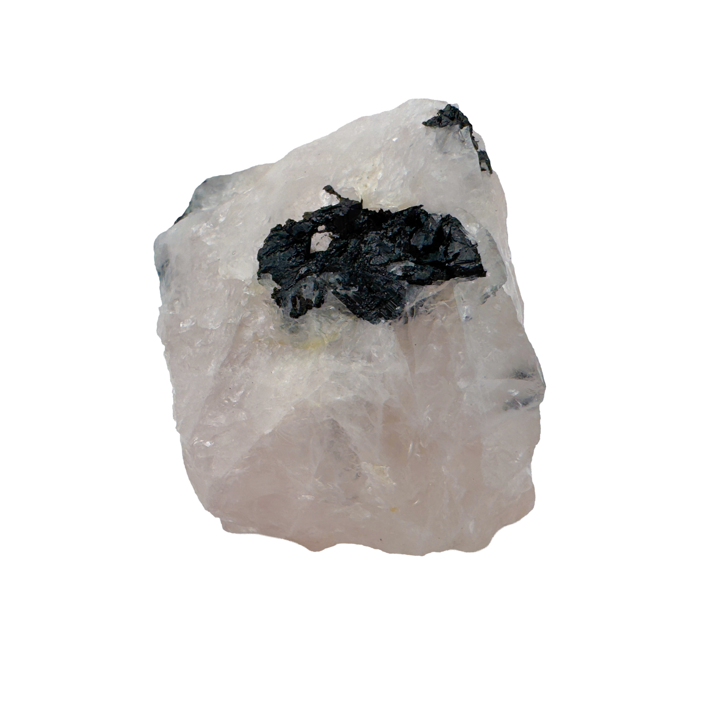 Rose Quartz with Black Tourmaline from Brazil, alternate view