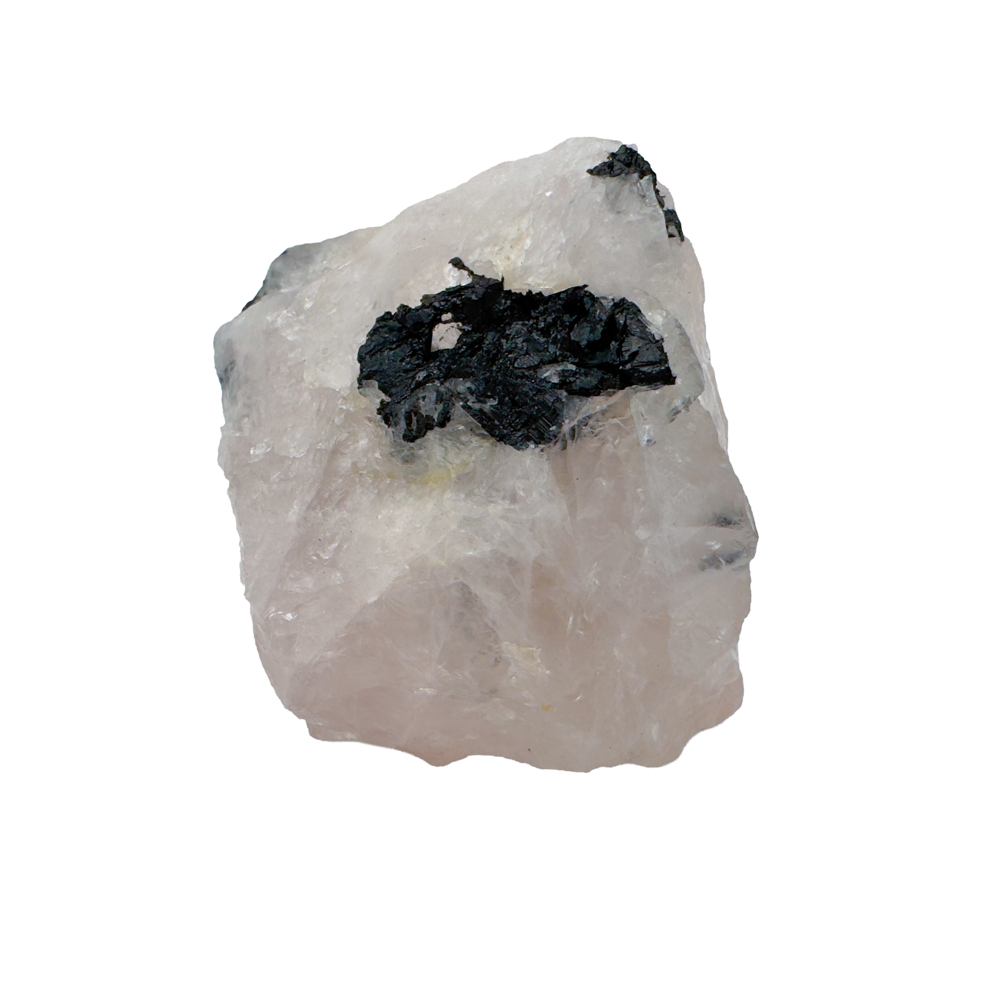 Rose Quartz with Black Tourmaline from Brazil, alternate view