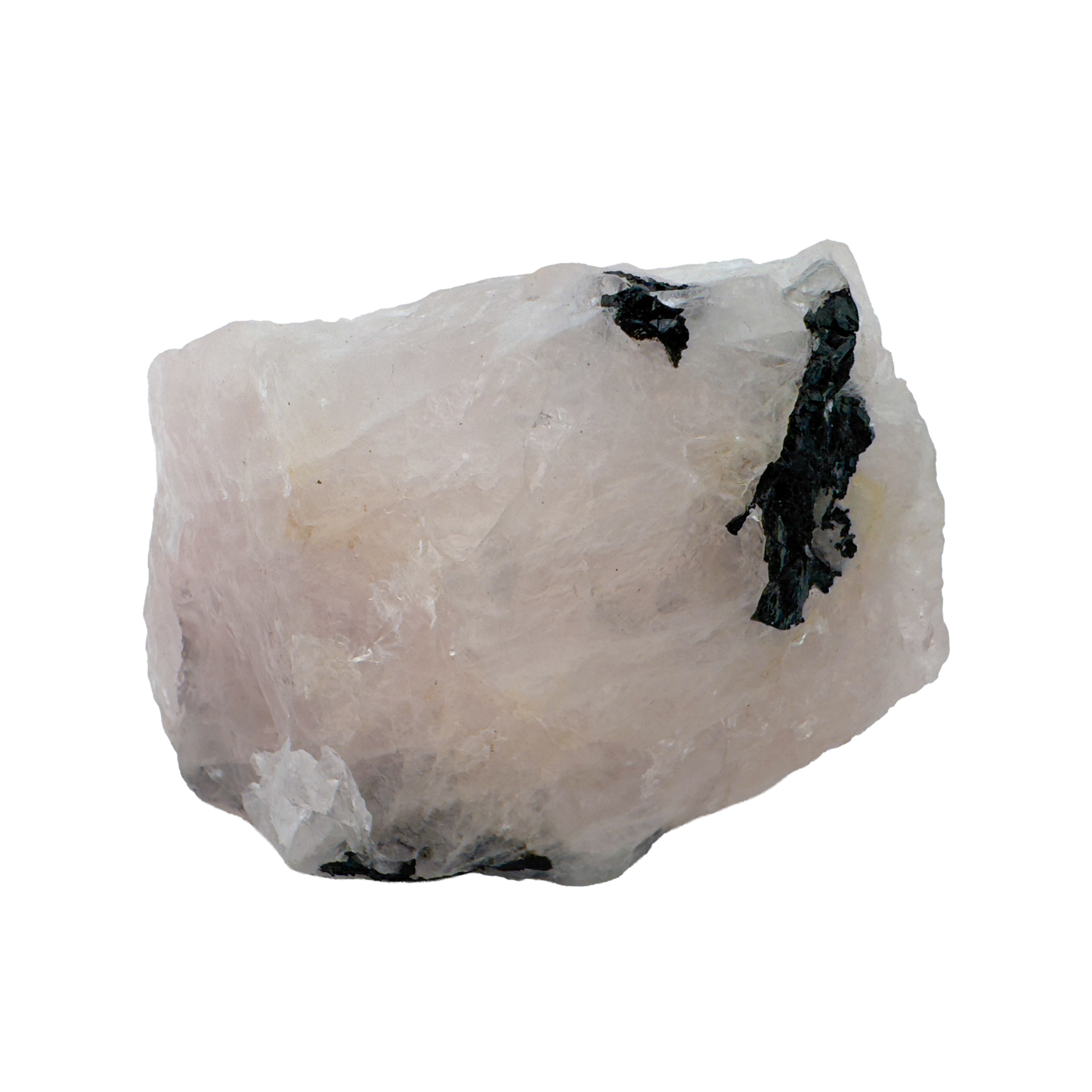 Rose Quartz with Black Tourmaline from Brazil, alternate view