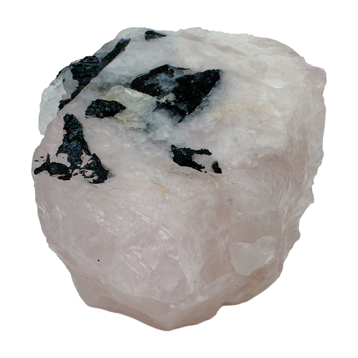 Rose Quartz with Black Tourmaline from Brazil, alternate view