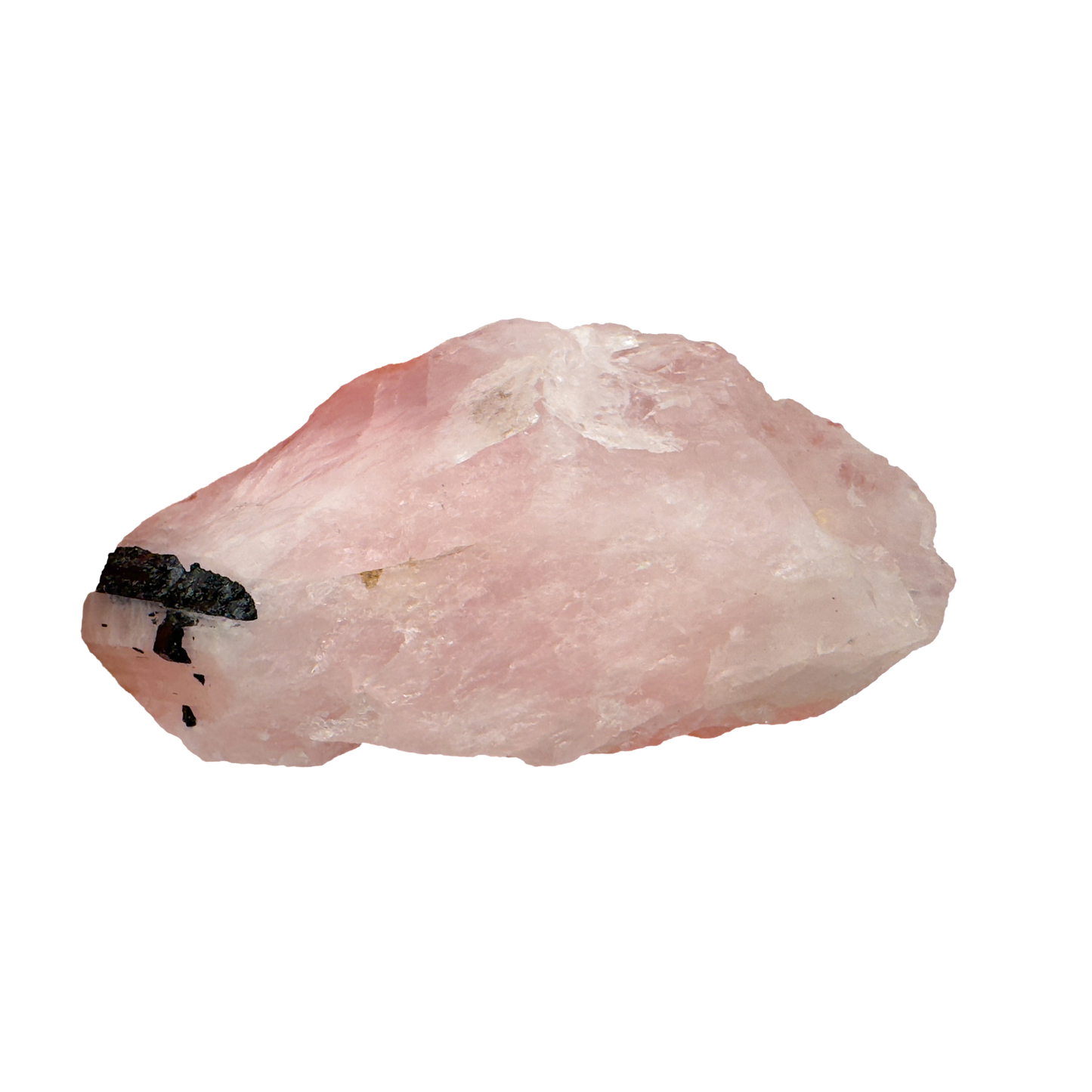 Rose Quartz with Black Tourmaline from Brazil, alternate view