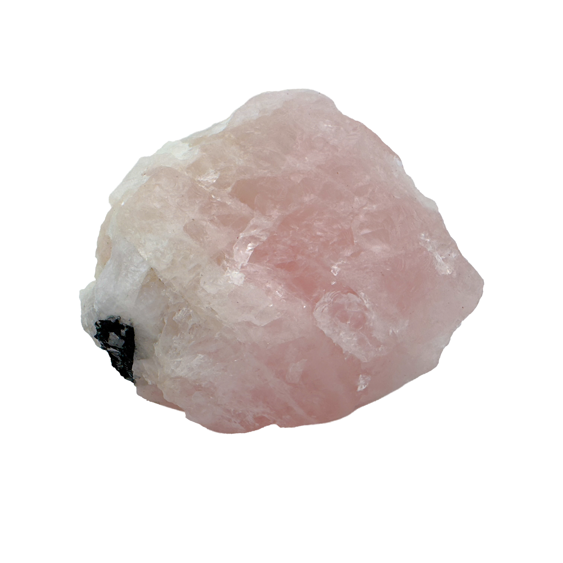 Rose Quartz with Black Tourmaline from Brazil, alternate view
