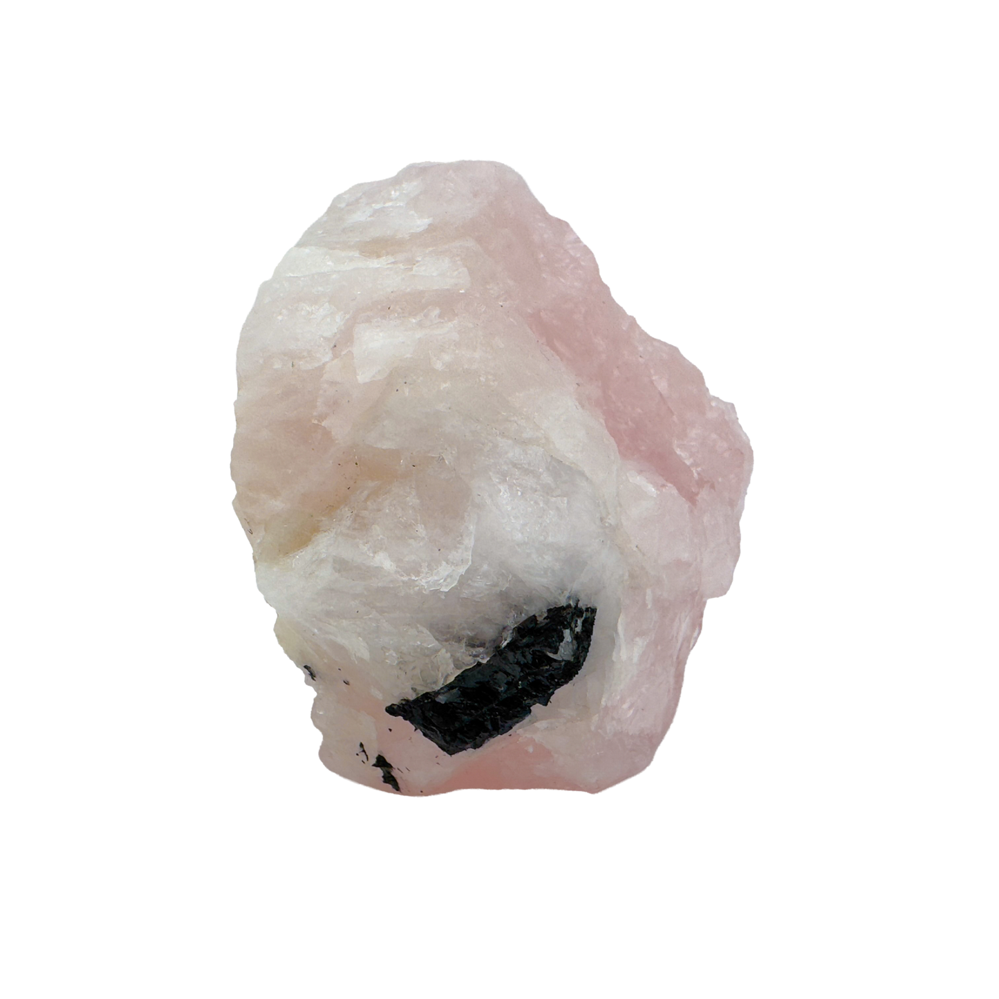 Rose Quartz with Black Tourmaline from Brazil, alternate view