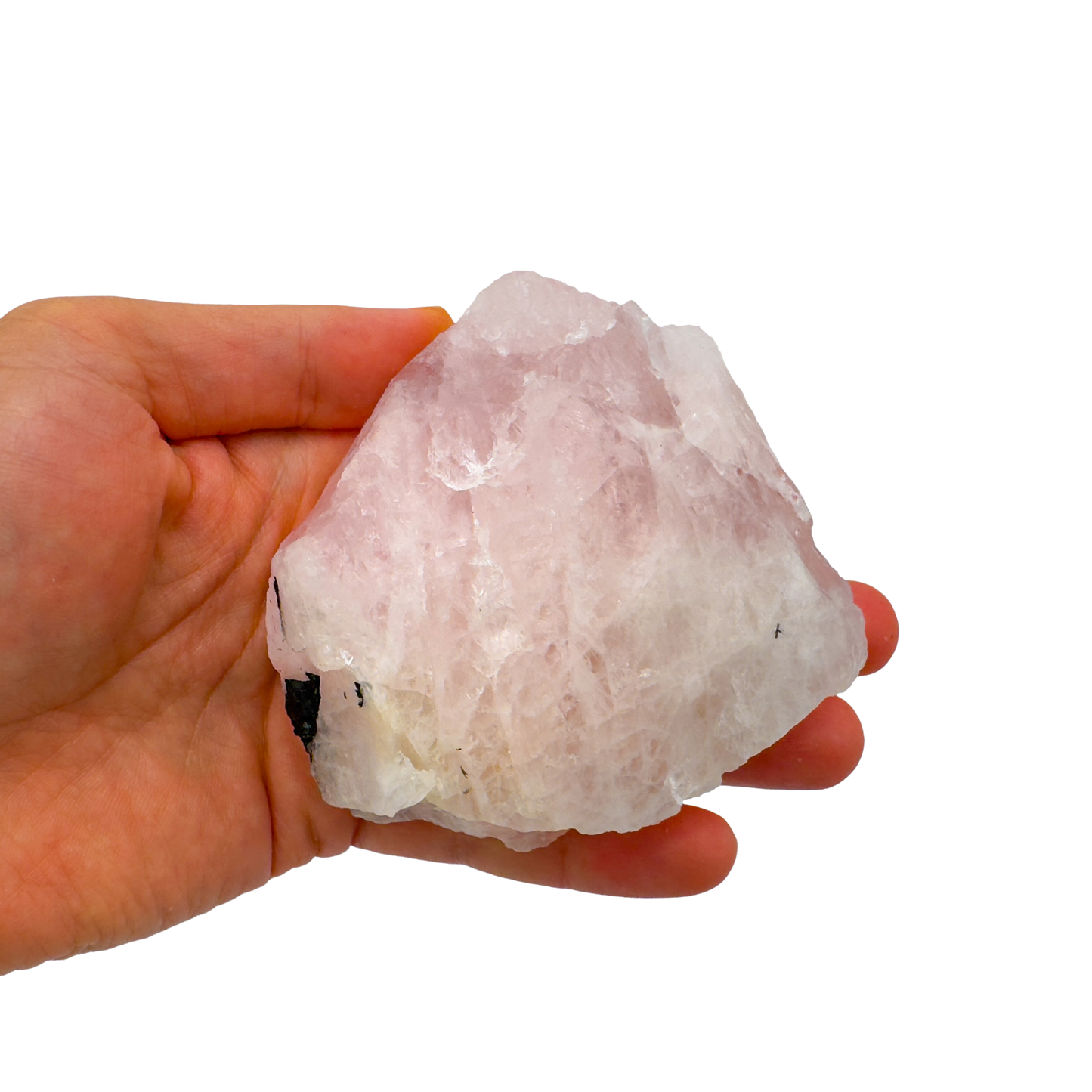 Rose Quartz with Black Tourmaline from Brazil, alternate view