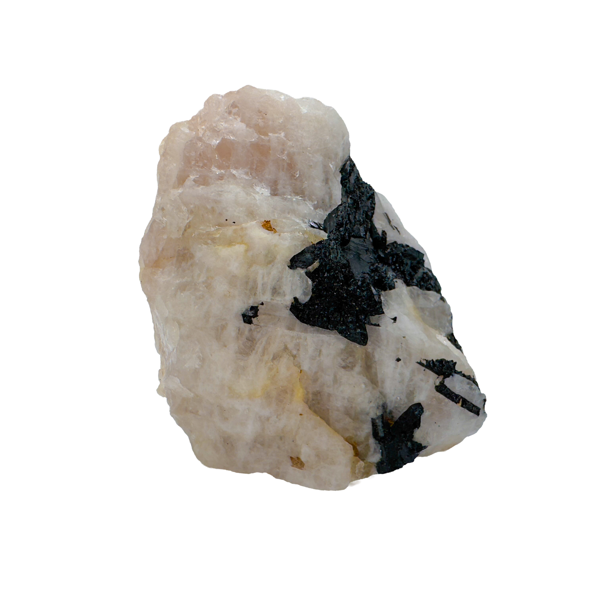 Rose Quartz with Black Tourmaline from Brazil, alternate view