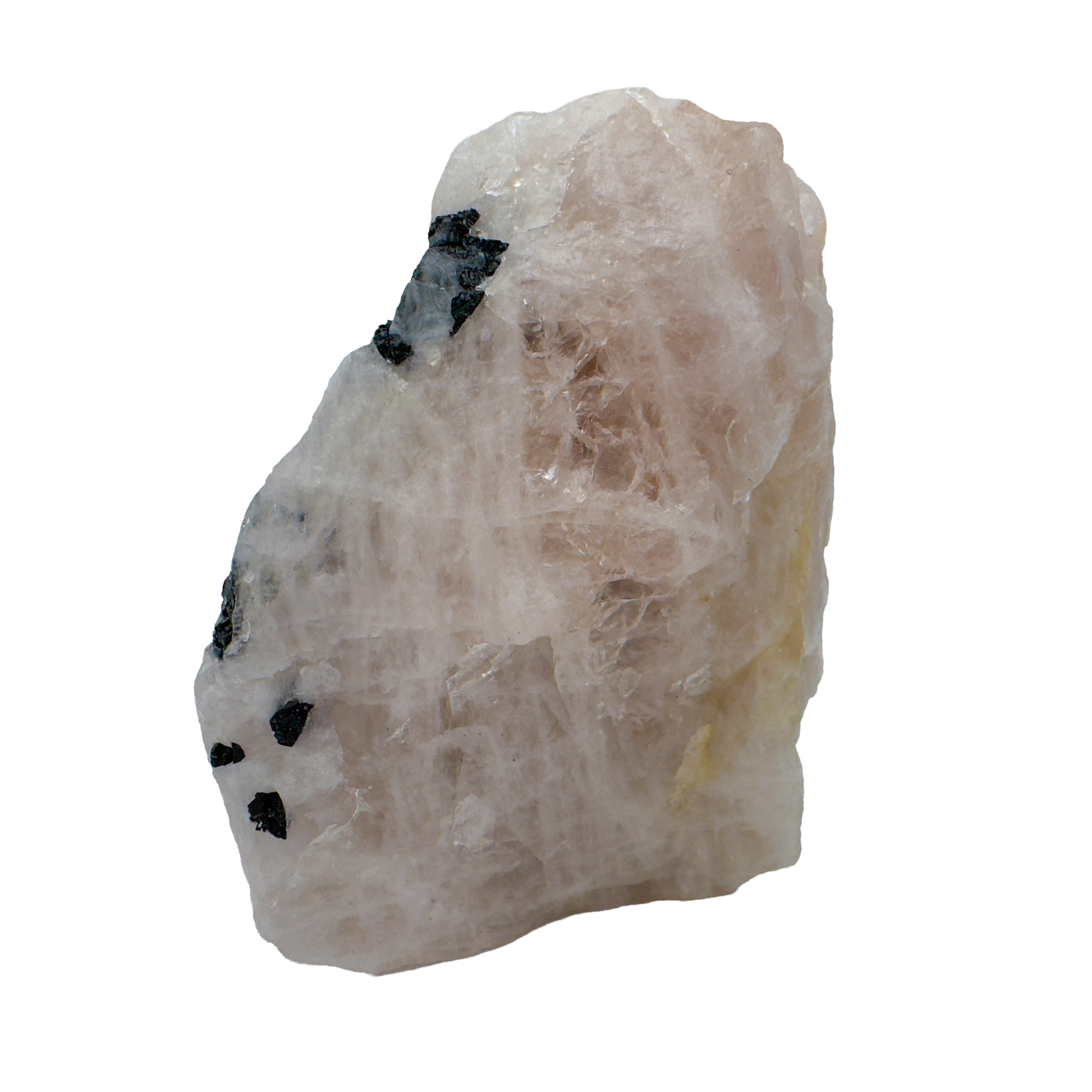 Rose Quartz with Black Tourmaline from Brazil, alternate view