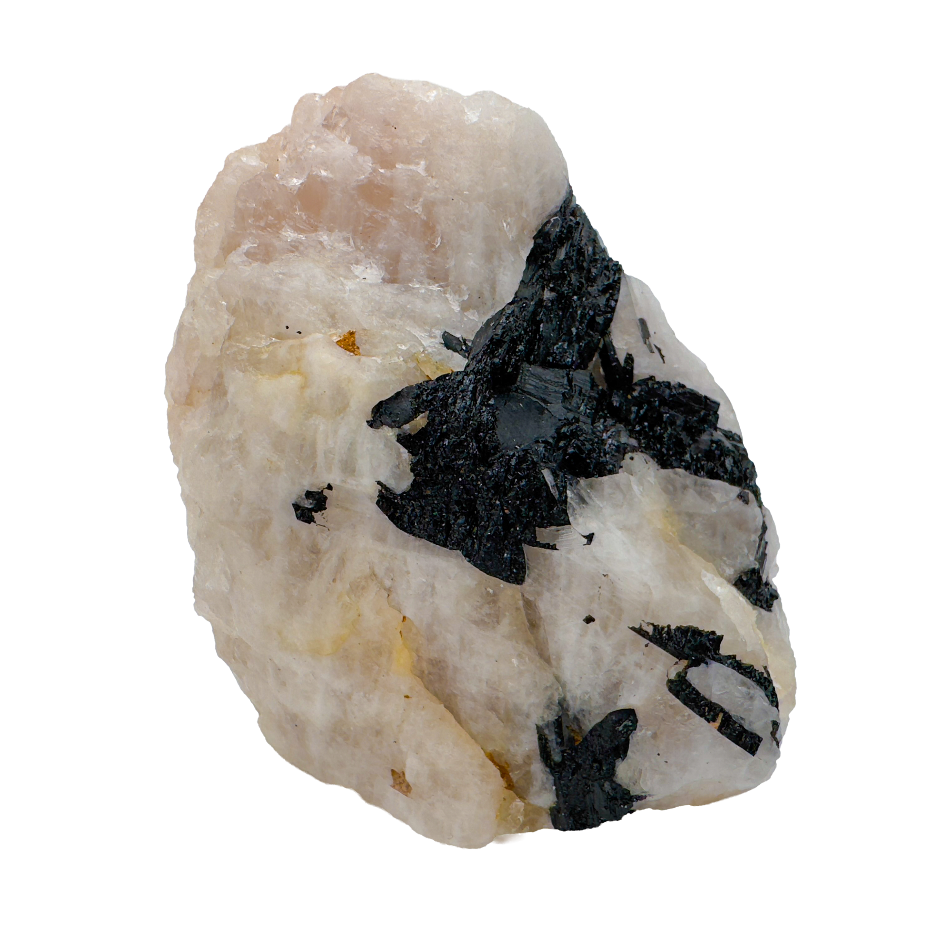 Rose Quartz with Black Tourmaline from Brazil, alternate view