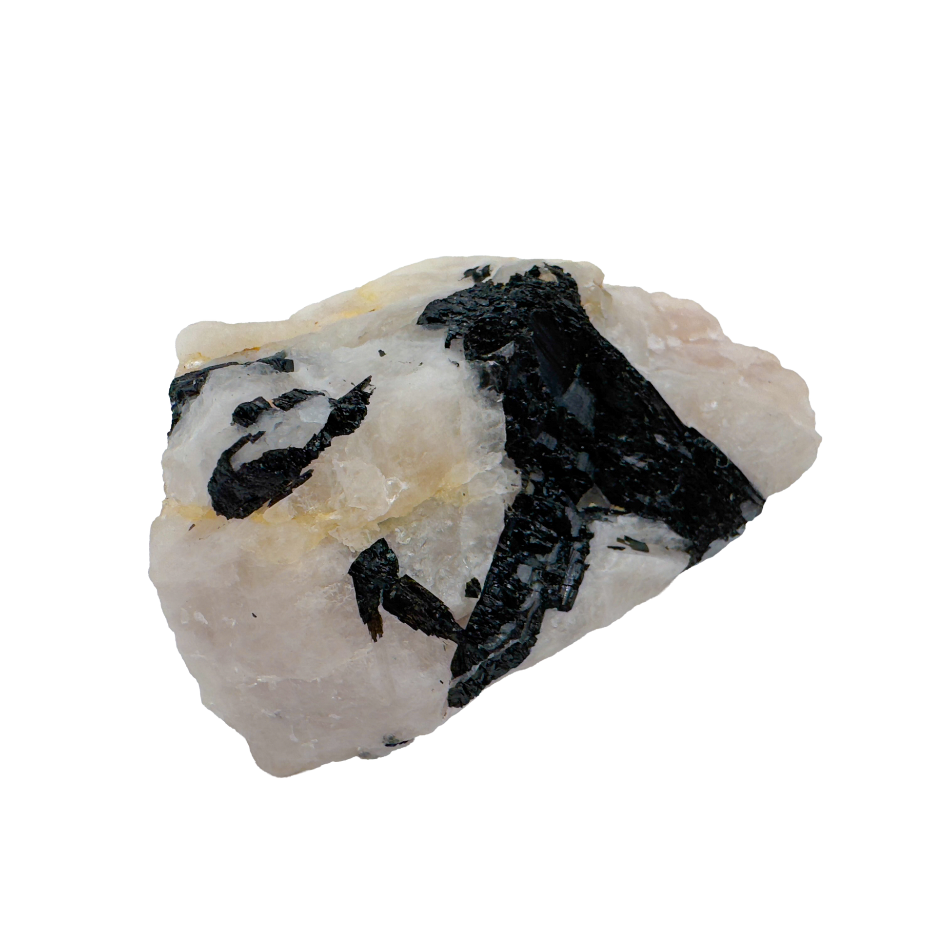 Rose Quartz with Black Tourmaline from Brazil, alternate view