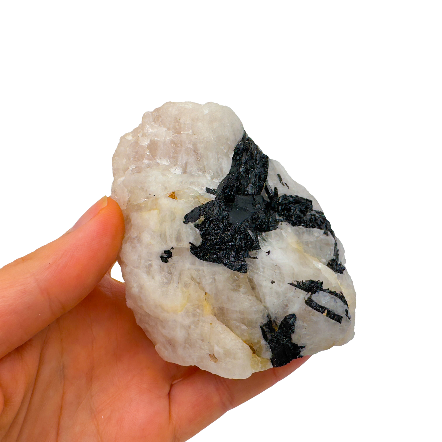 Rose Quartz with Black Tourmaline from Brazil, alternate view