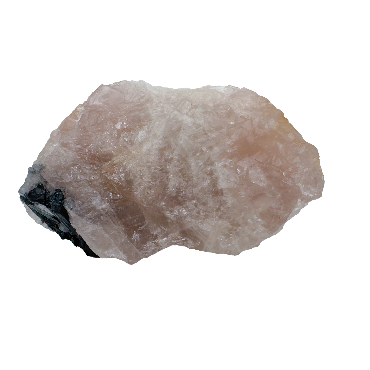 Rose Quartz with Black Tourmaline from Brazil, alternate view