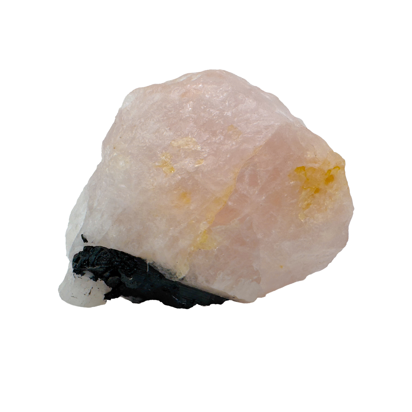 Rose Quartz with Black Tourmaline from Brazil, alternate view
