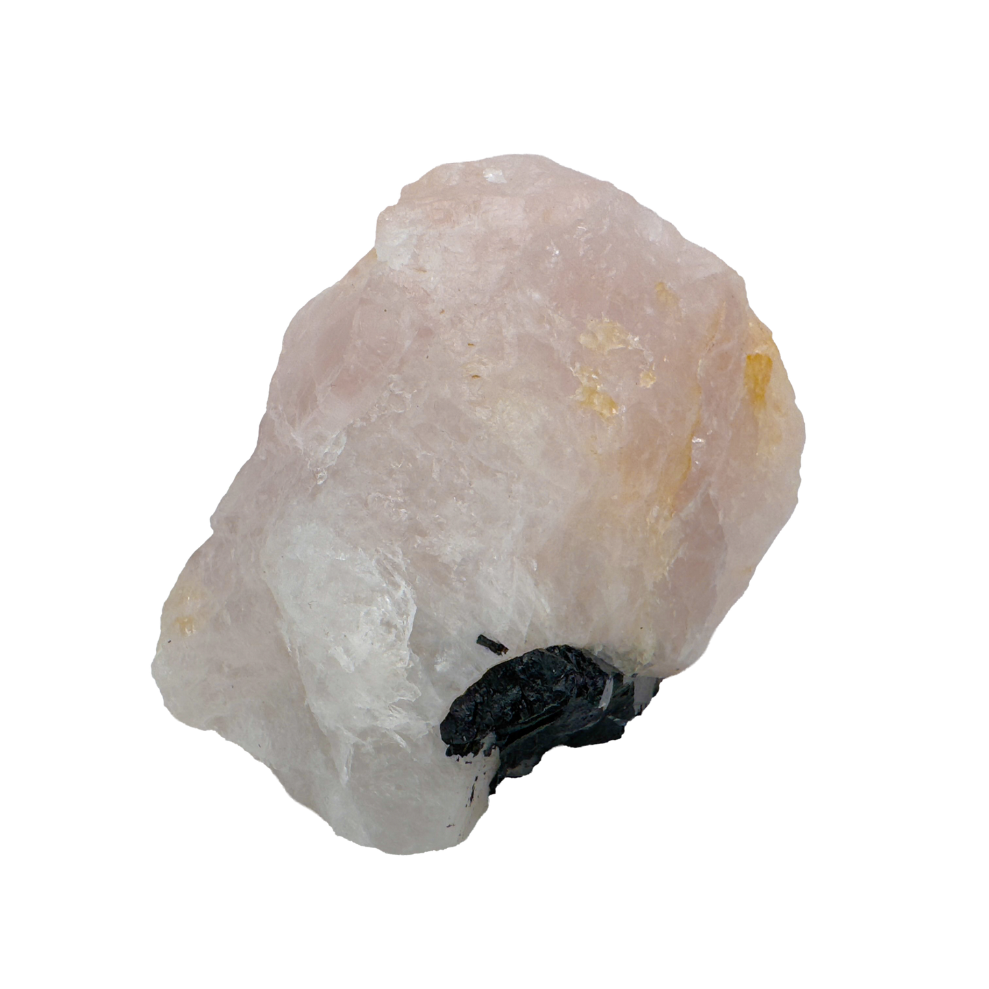 Rose Quartz with Black Tourmaline from Brazil, alternate view