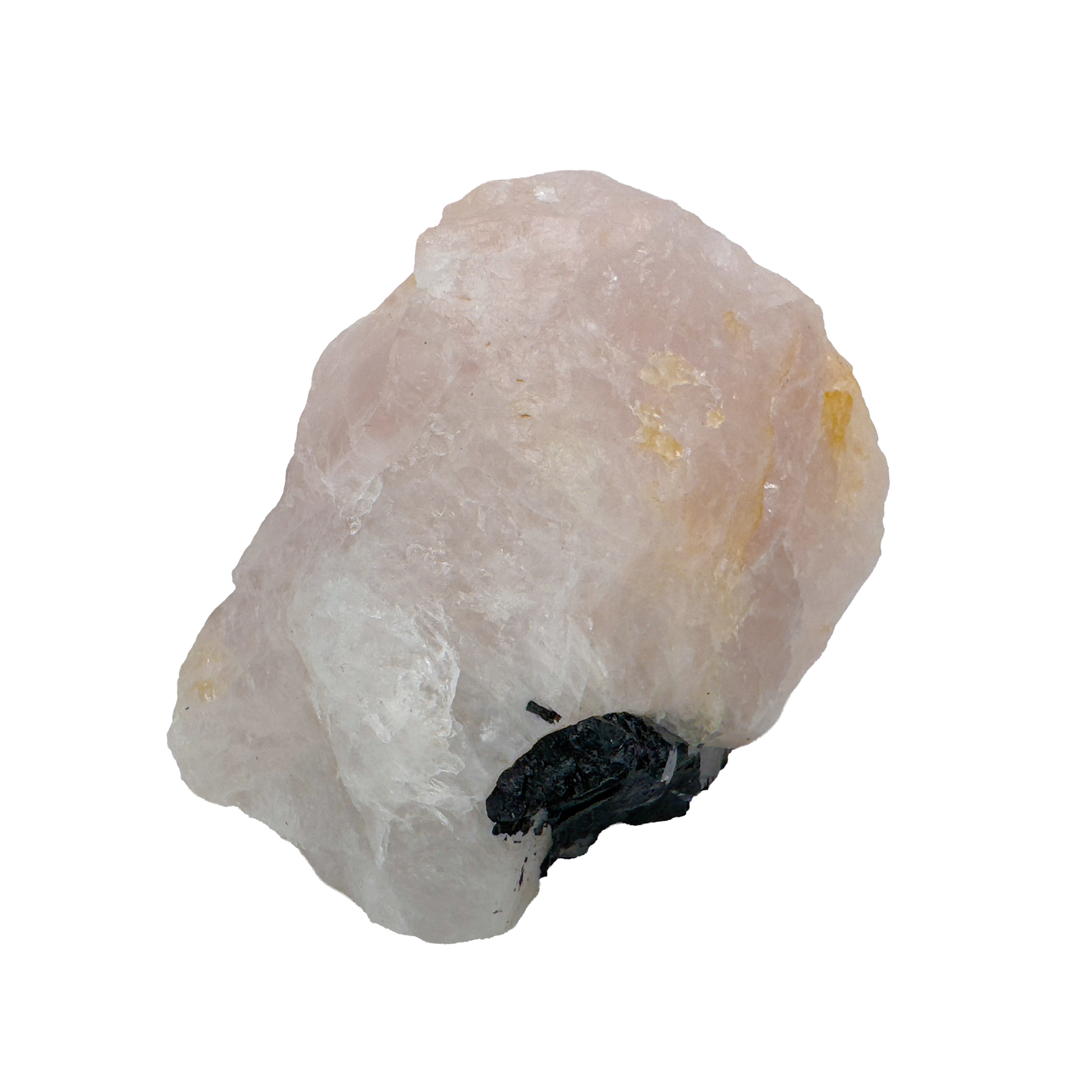 Rose Quartz with Black Tourmaline from Brazil, alternate view