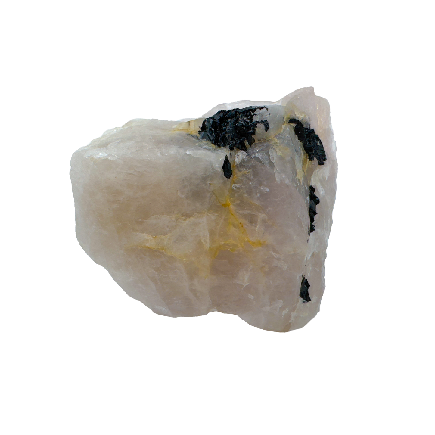 Rose Quartz with Black Tourmaline from Brazil, alternate view