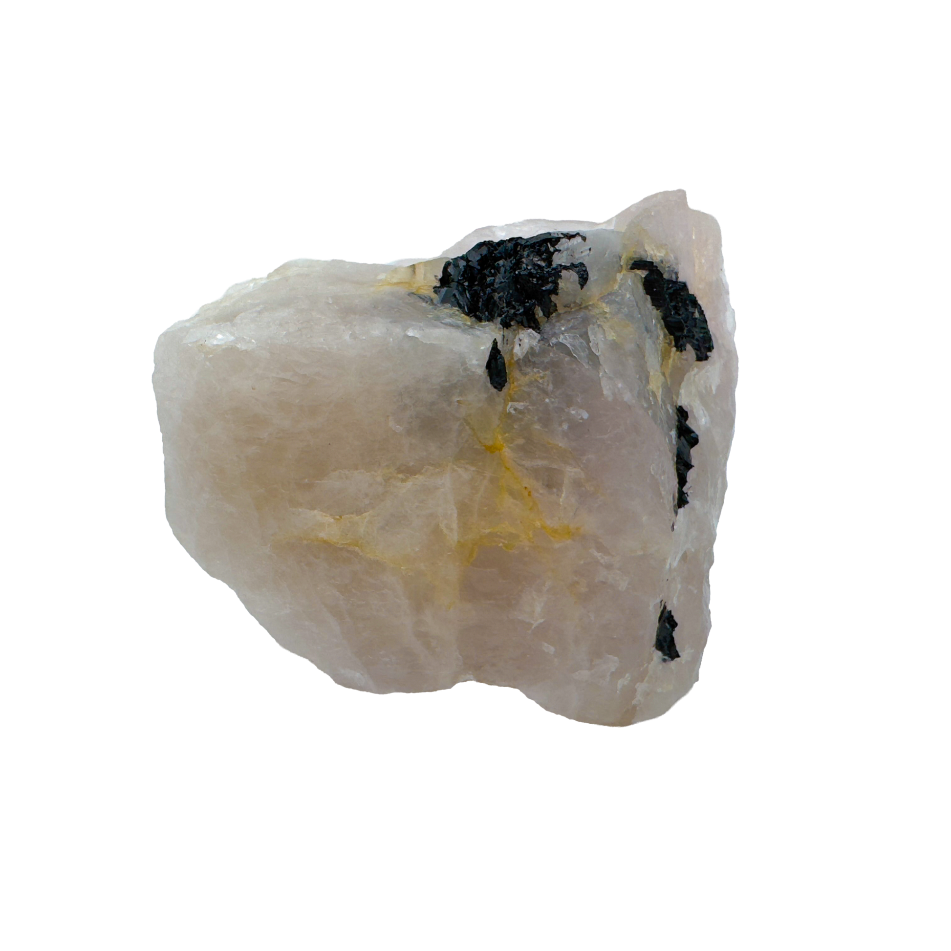 Rose Quartz with Black Tourmaline from Brazil, alternate view