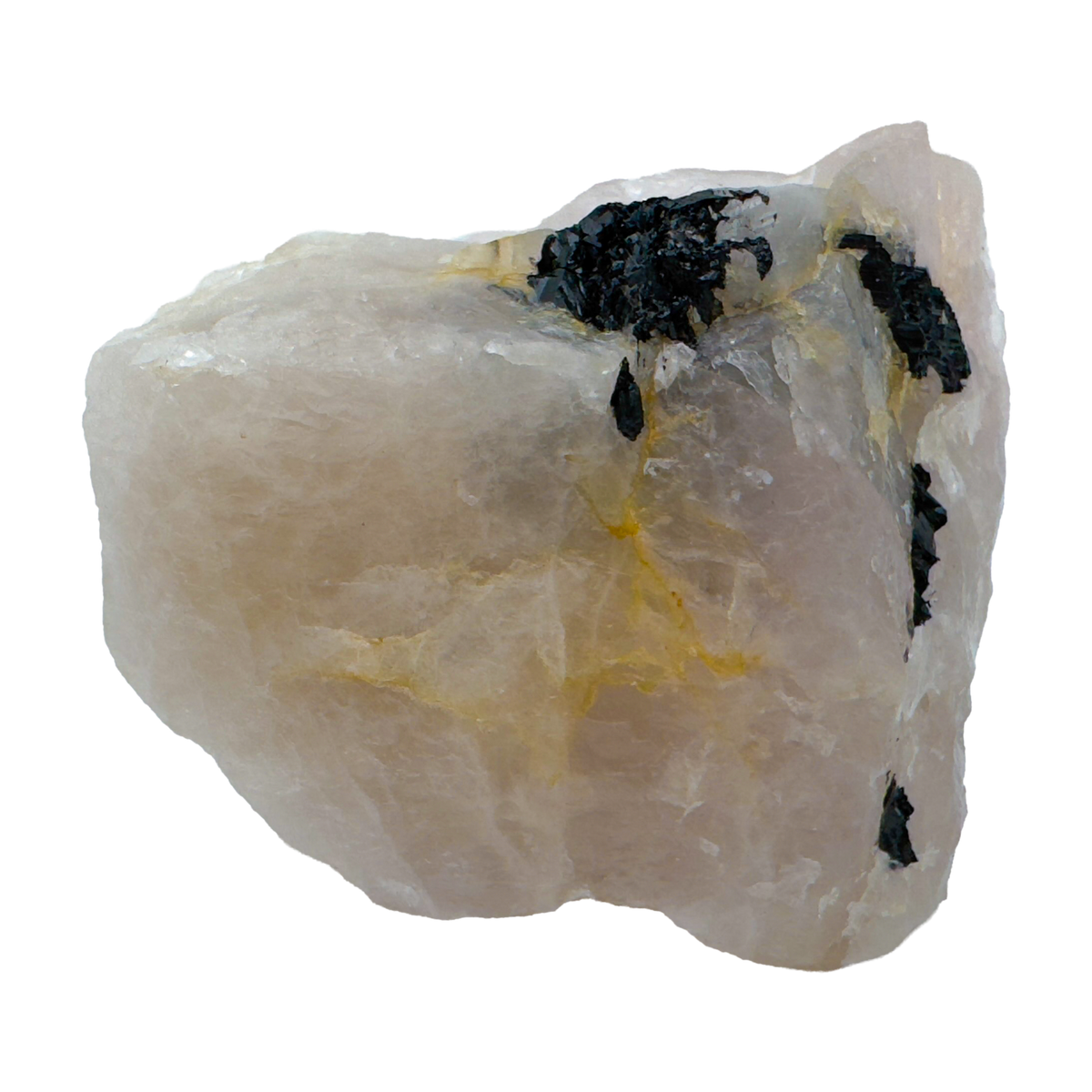 Rose Quartz with Black Tourmaline from Brazil, alternate view