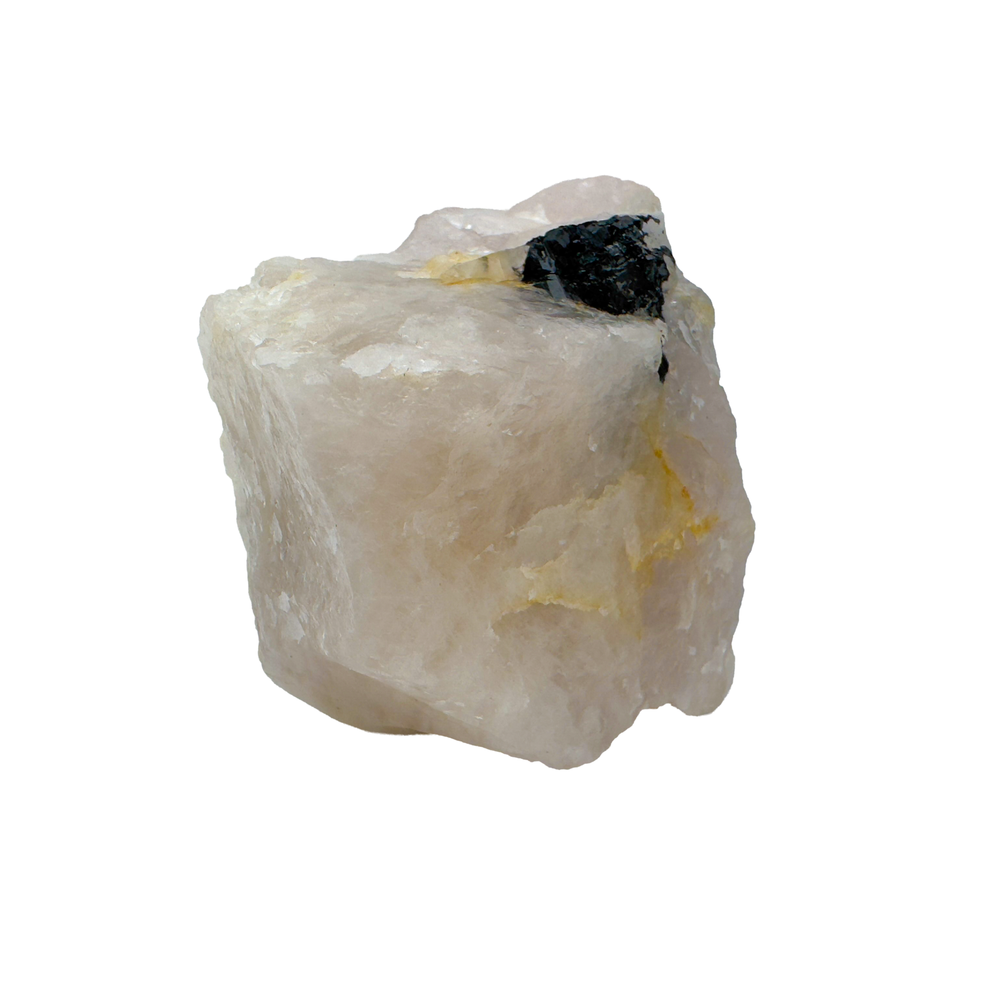 Rose Quartz with Black Tourmaline from Brazil, alternate view