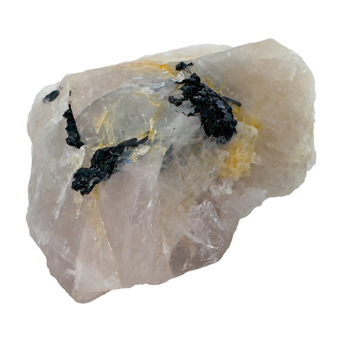 Rose Quartz with Black Tourmaline from Brazil, alternate view