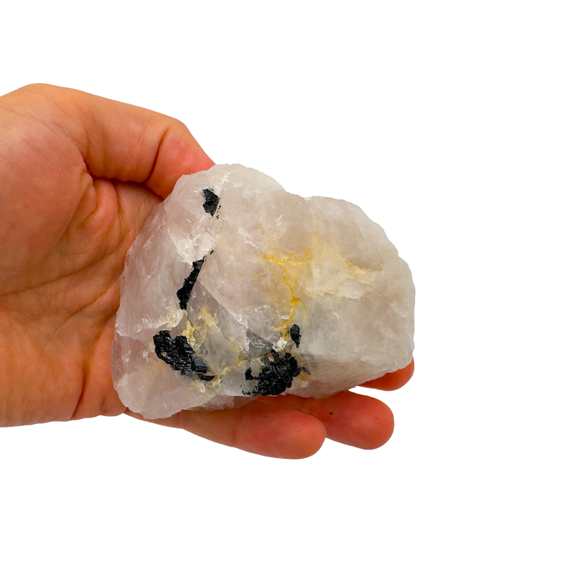 Rose Quartz with Black Tourmaline from Brazil, alternate view