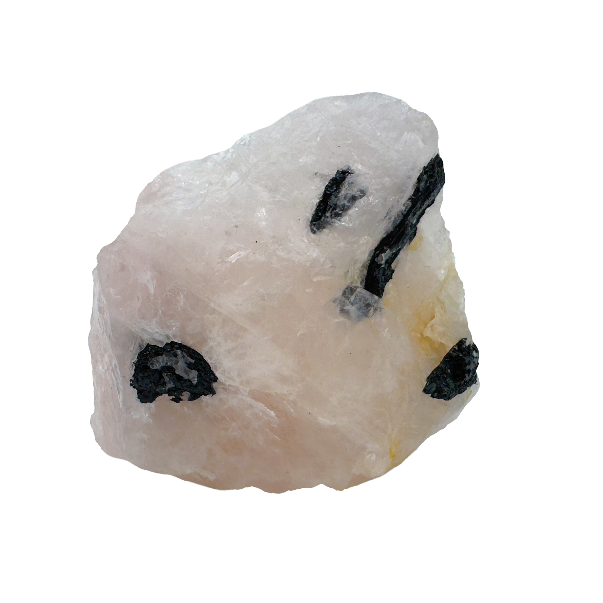 Rose Quartz with Black Tourmaline from Brazil, alternate view