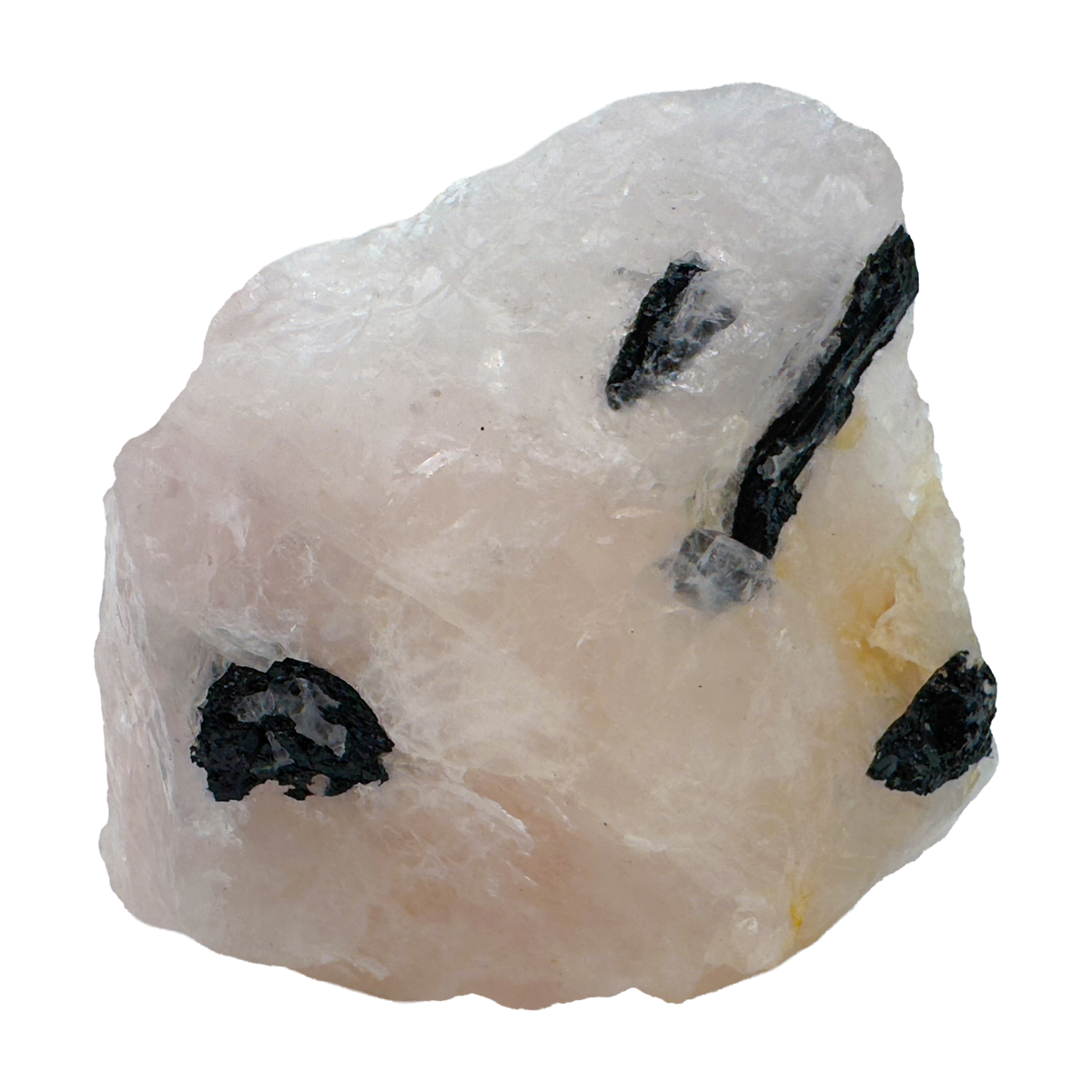 Rose Quartz with Black Tourmaline from Brazil, alternate view