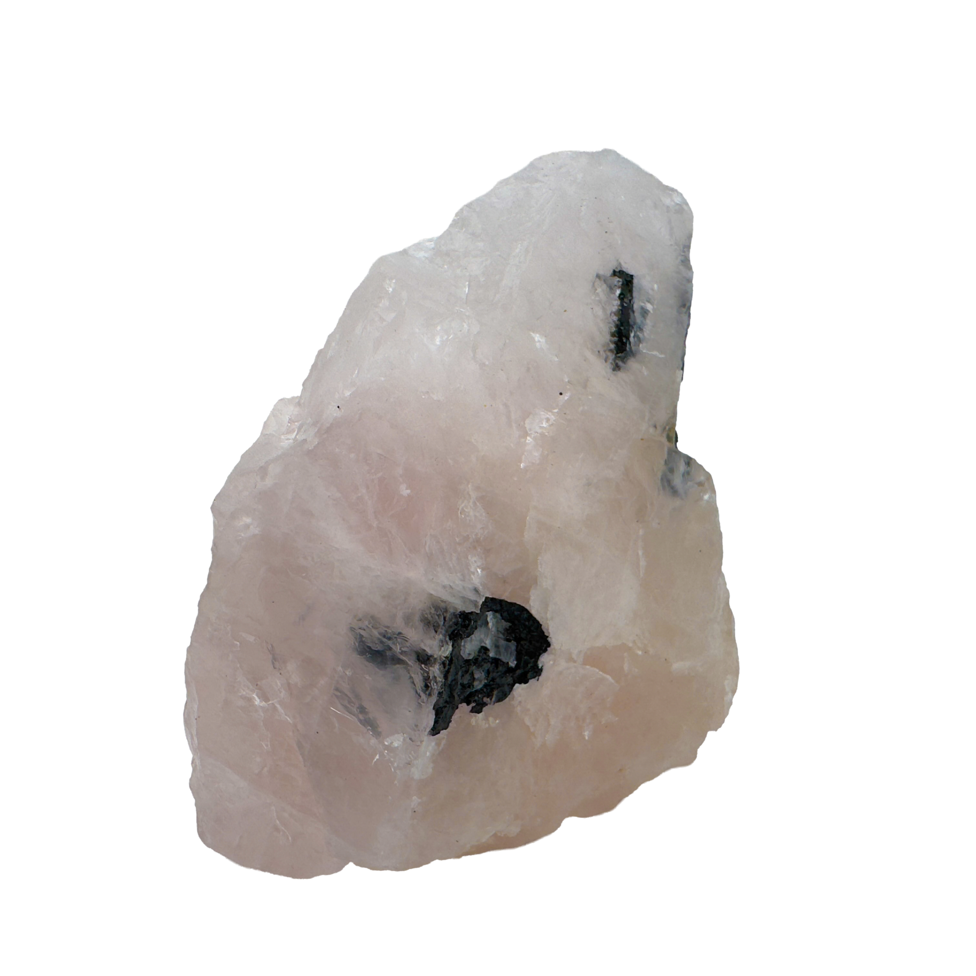 Rose Quartz with Black Tourmaline from Brazil, alternate view