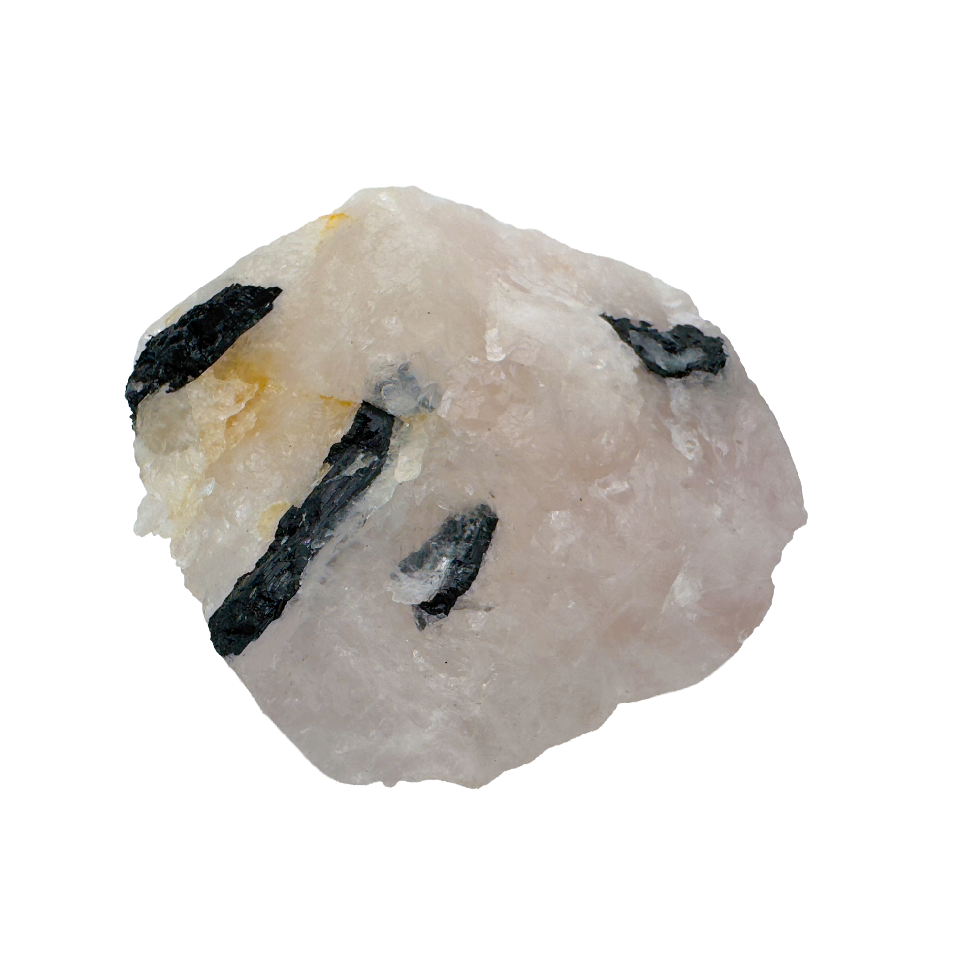 Rose Quartz with Black Tourmaline from Brazil, alternate view