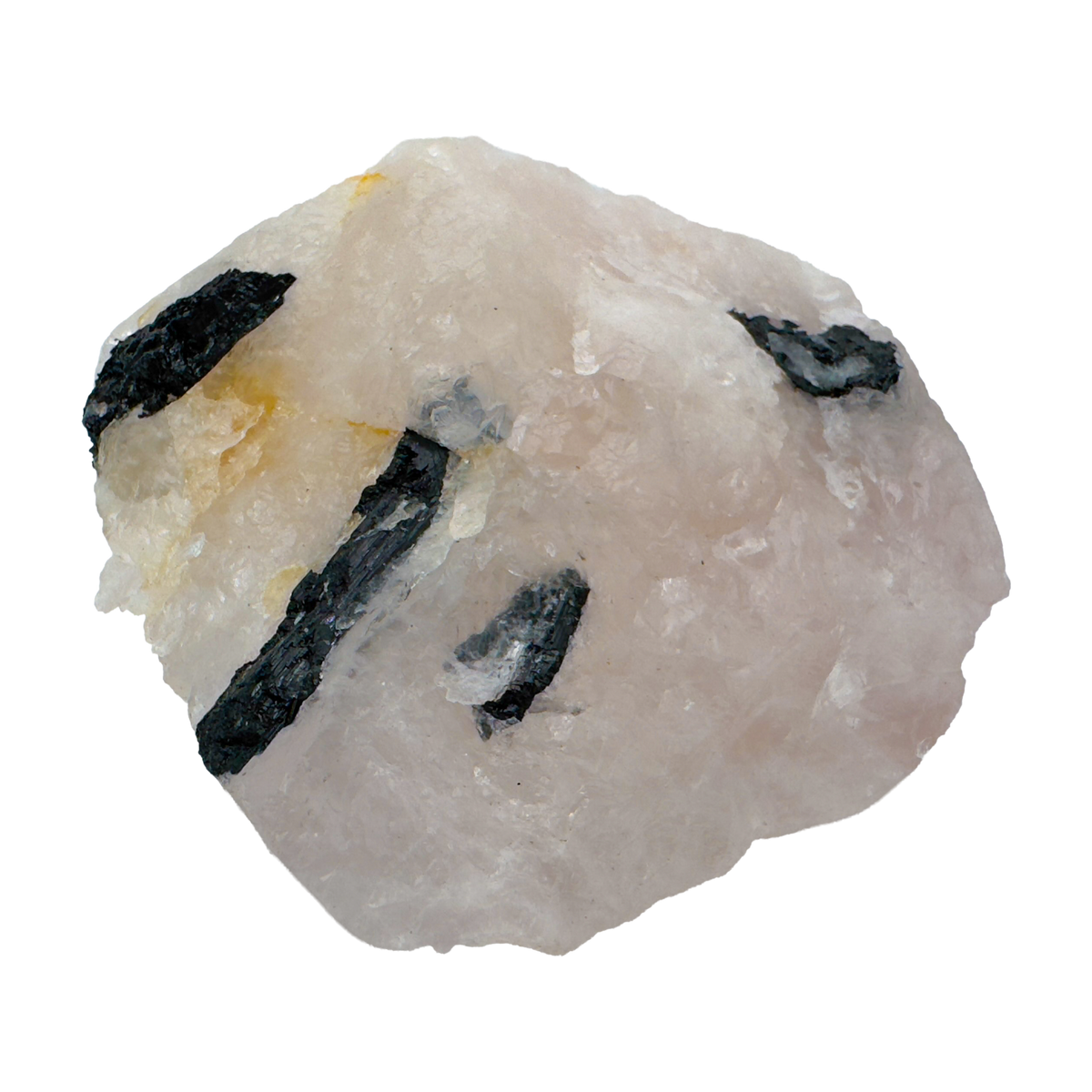 Rose Quartz with Black Tourmaline from Brazil, alternate view