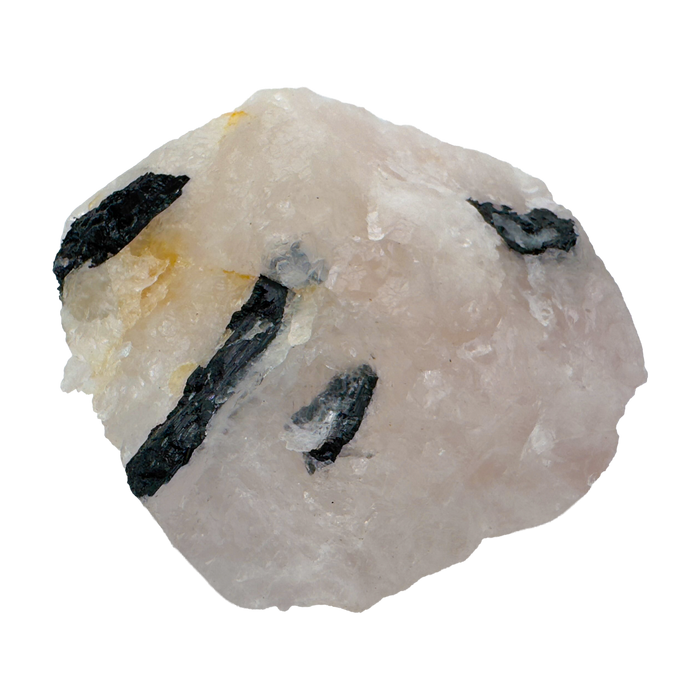 Rose Quartz with Black Tourmaline from Brazil, alternate view
