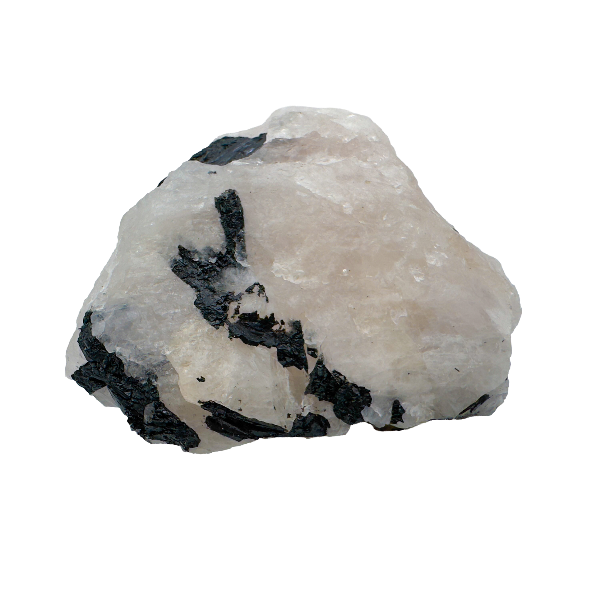 Rose Quartz with Black Tourmaline from Brazil, alternate view