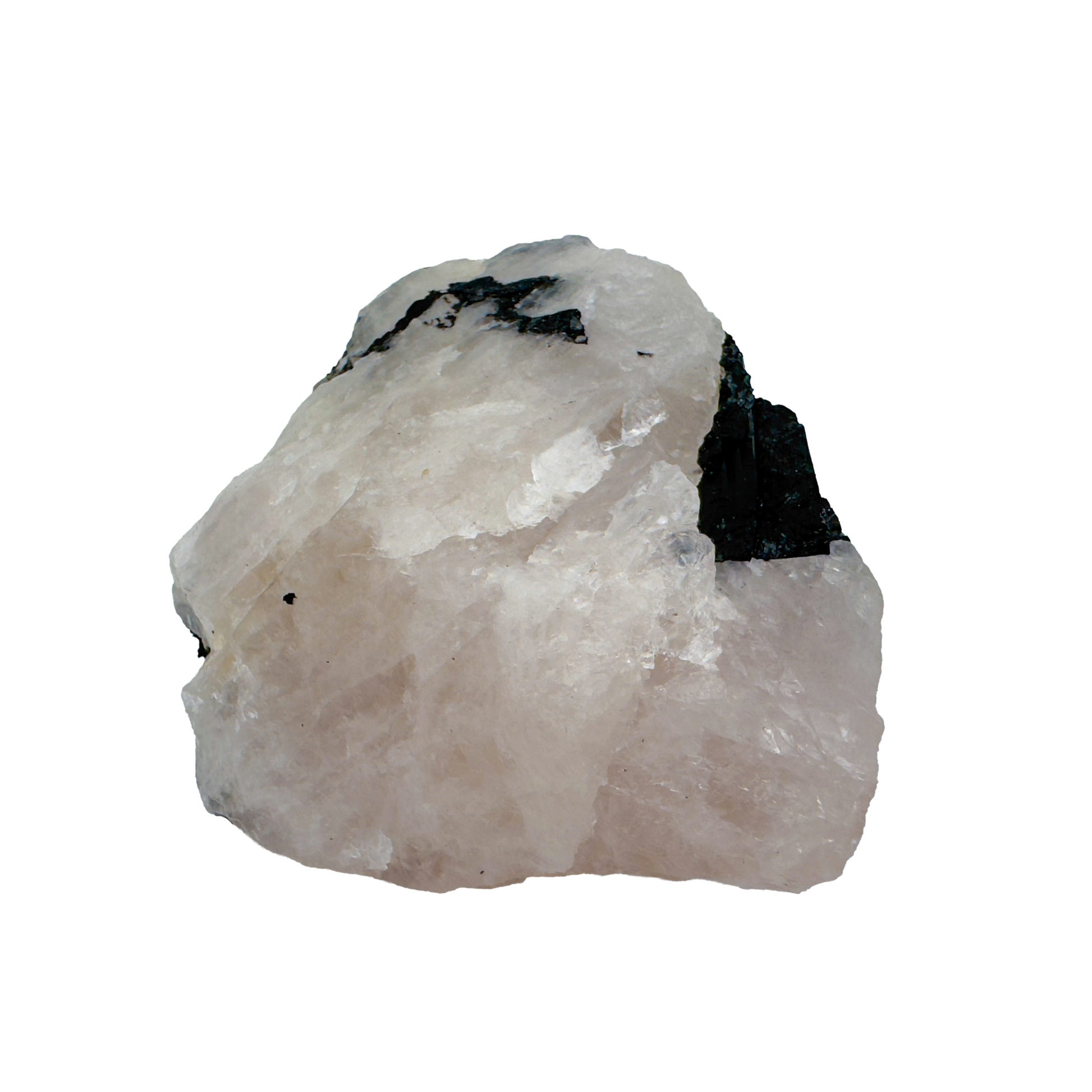 Rose Quartz with Black Tourmaline from Brazil, alternate view