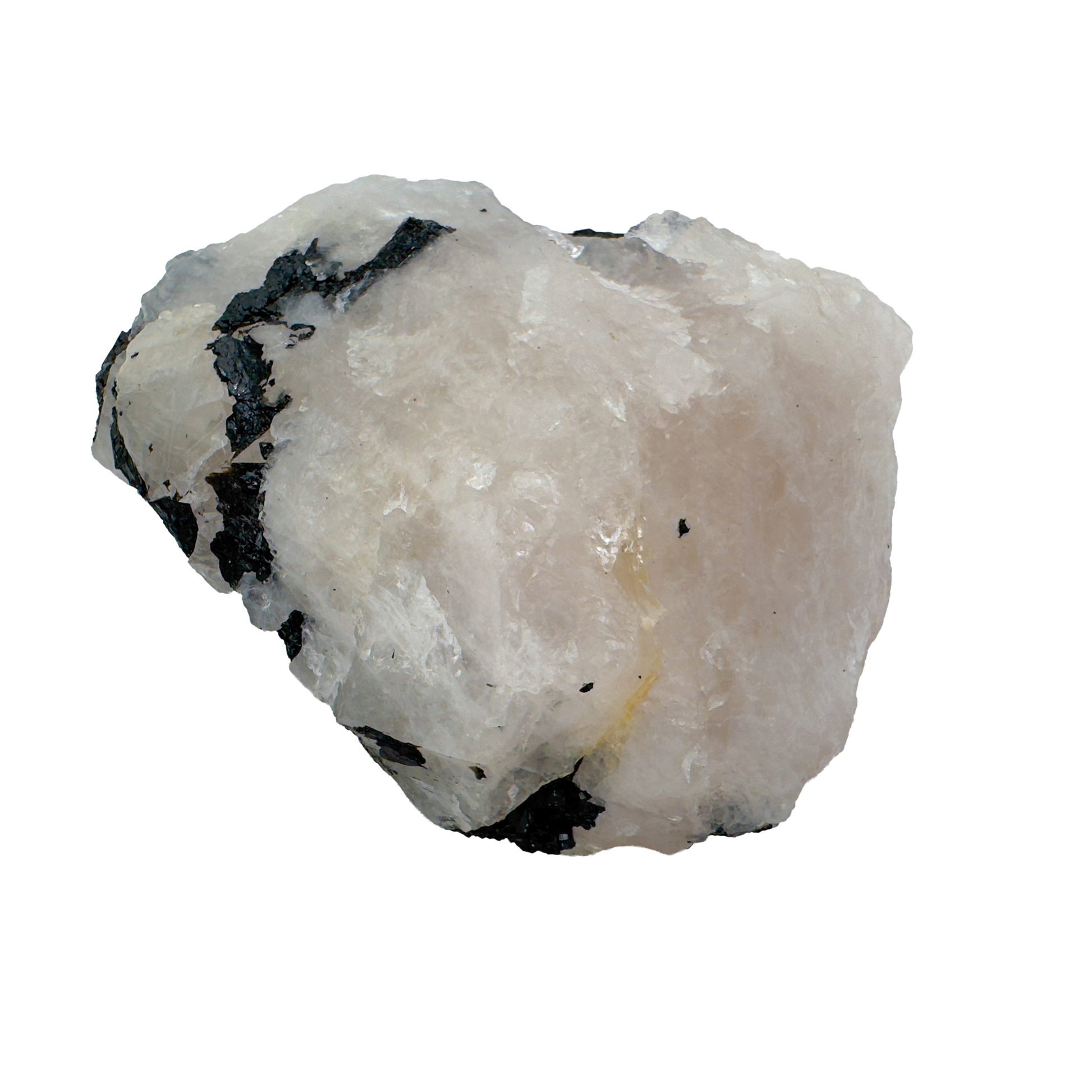 Rose Quartz with Black Tourmaline from Brazil, alternate view