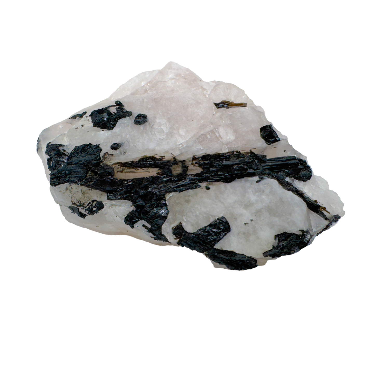 Rose Quartz with Black Tourmaline from Brazil, alternate view