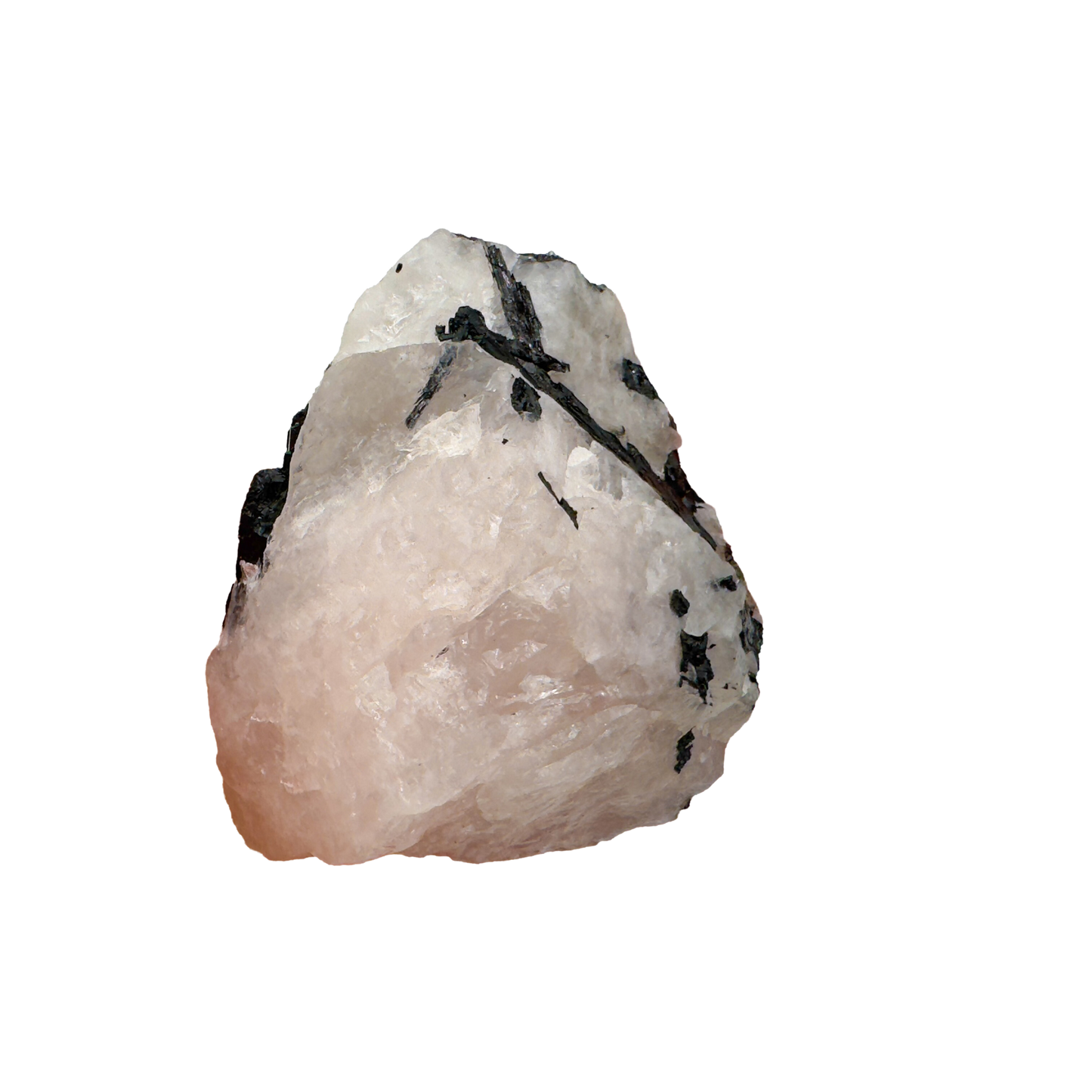 Rose Quartz with Black Tourmaline from Brazil, alternate view