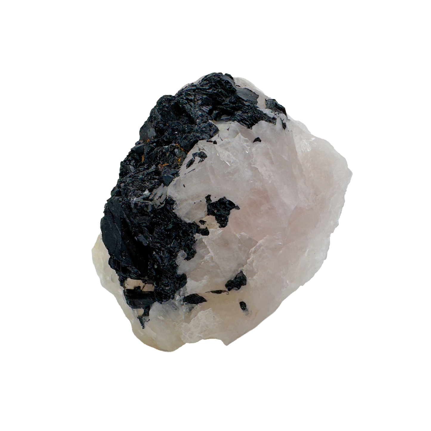 Rose Quartz with Black Tourmaline from Brazil, alternate view