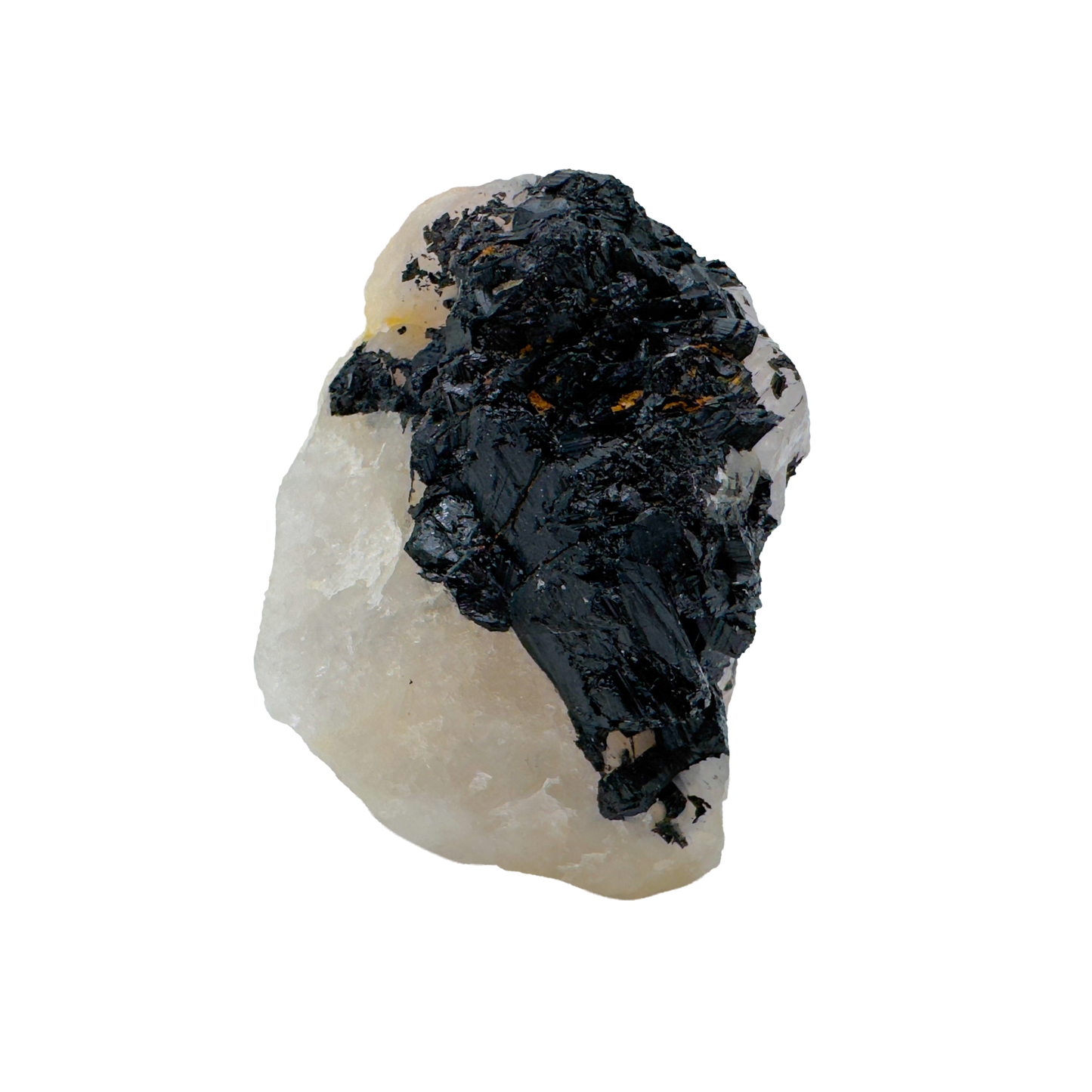 Rose Quartz with Black Tourmaline from Brazil, alternate view