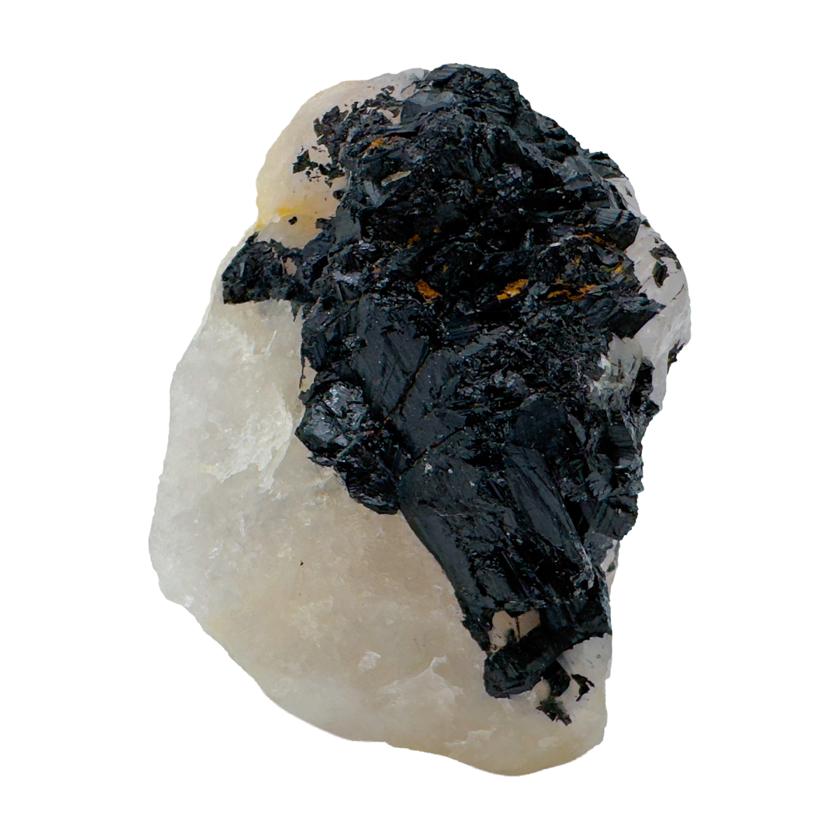 Rose Quartz with Black Tourmaline from Brazil, alternate view