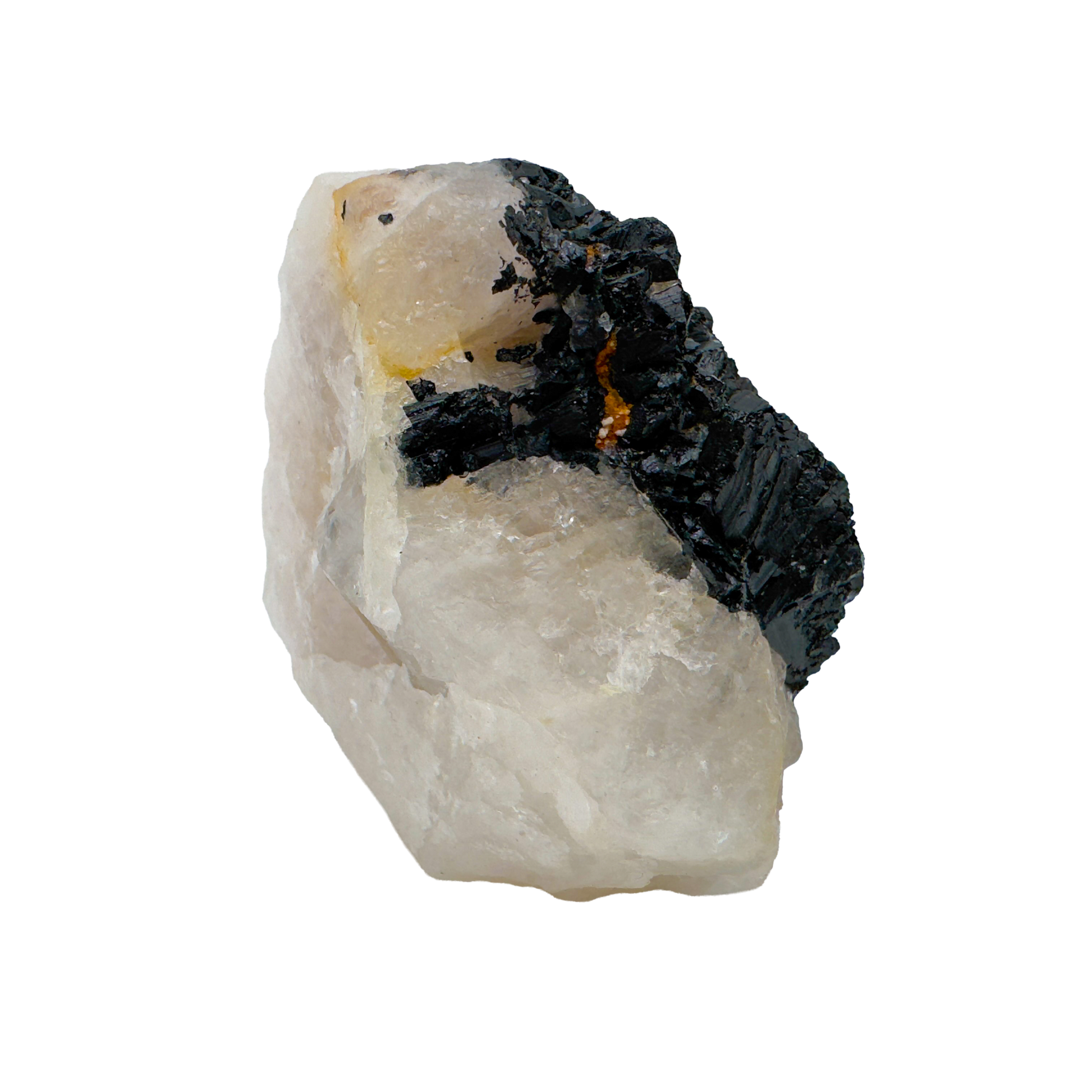 Rose Quartz with Black Tourmaline from Brazil, alternate view