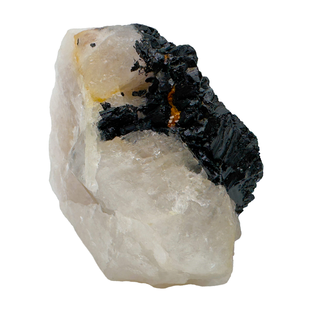 Rose Quartz with Black Tourmaline from Brazil, alternate view