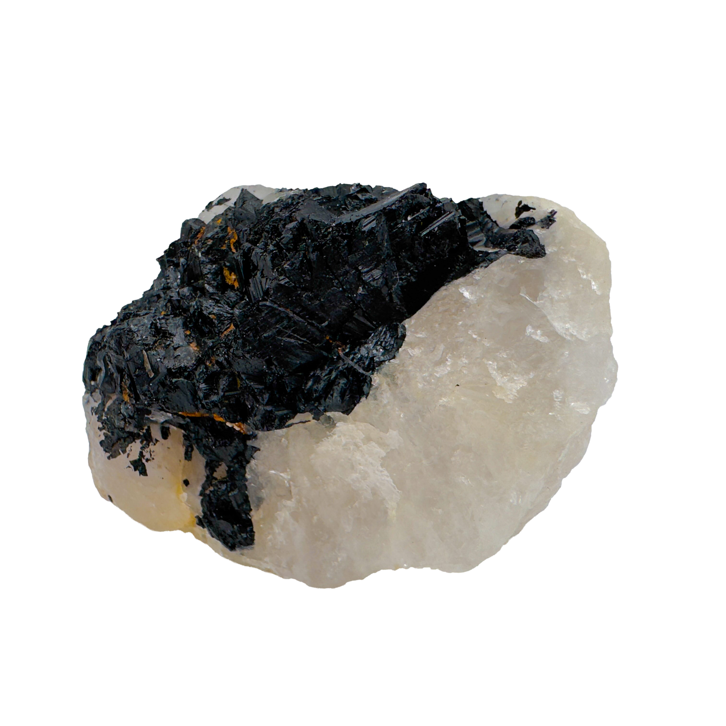 Rose Quartz with Black Tourmaline from Brazil, alternate view