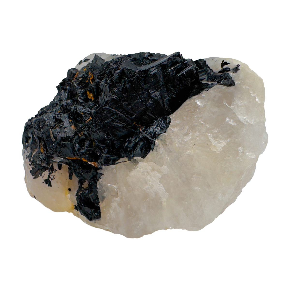 Rose Quartz with Black Tourmaline from Brazil, alternate view