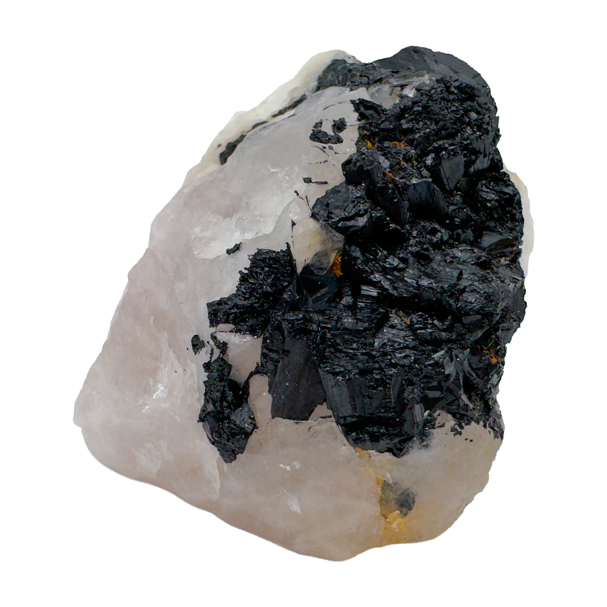 Rose Quartz with Black Tourmaline from Brazil, alternate view