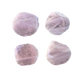Rose Quartz coaster set of 4 from Brazil, four polished pink coasters arranged